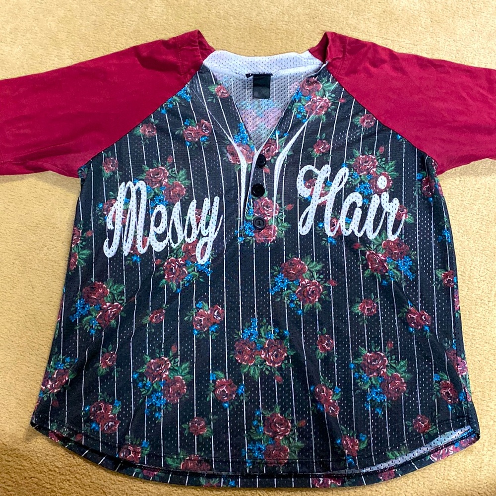 See through “messy hair” shirt